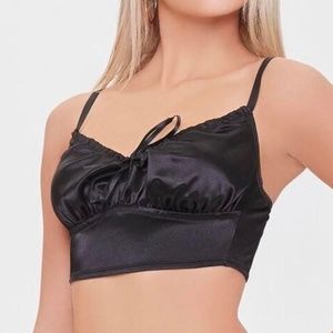 Forever 21 Satin Cropped Cami size small